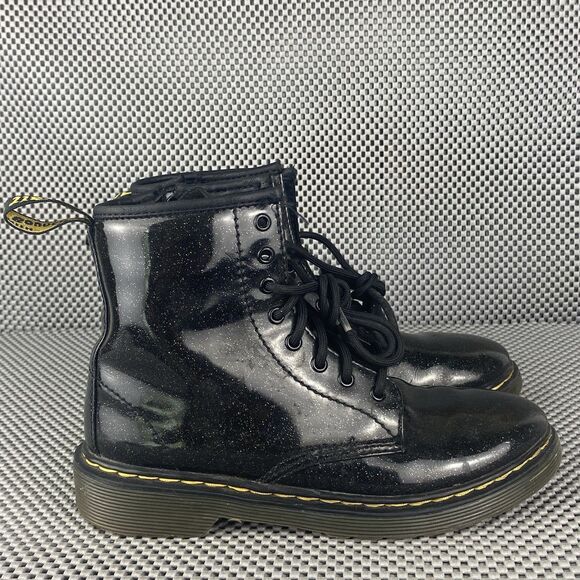 Dr. Martens Other - Dr Mantens 1460 Glitter J Boots Kids Size 3 Black Zipper Lace Up